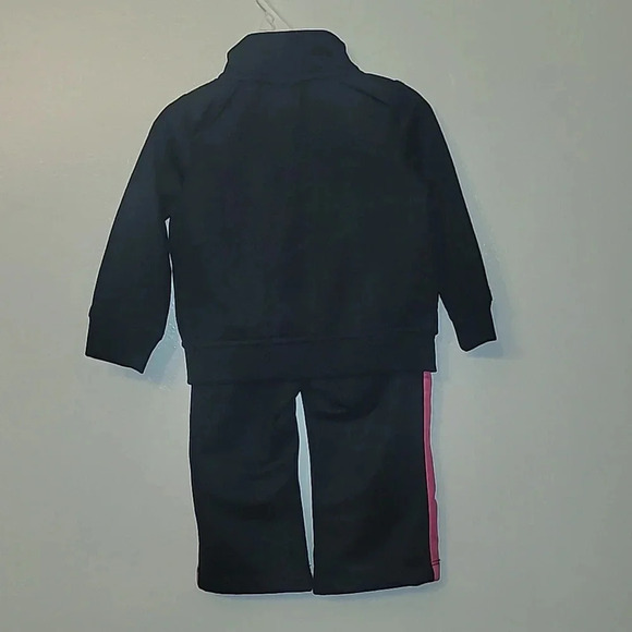 Girls size 12 months Puma tracksuit black pink white zip-up jacket pants LOT F3 - Picture 5 of 6